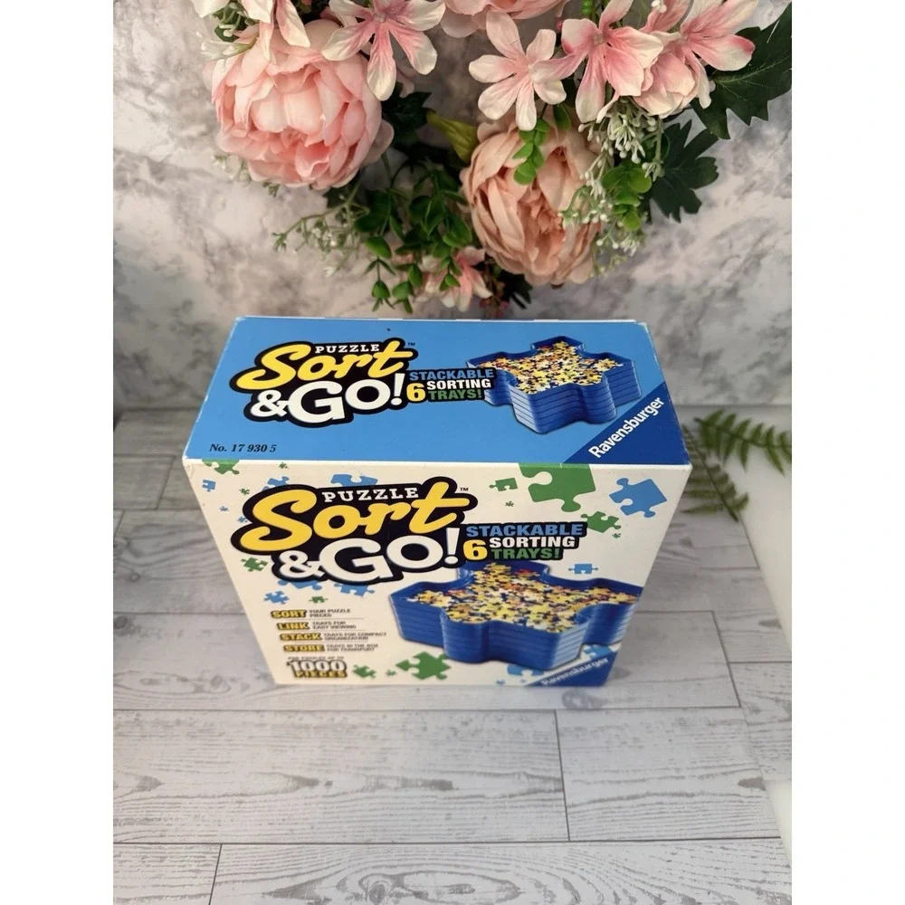 PUZZLE SORT‎ & GO! NIB 6 Stackable Sorting Trays for 1000 Piece Jigsaw Puzzles